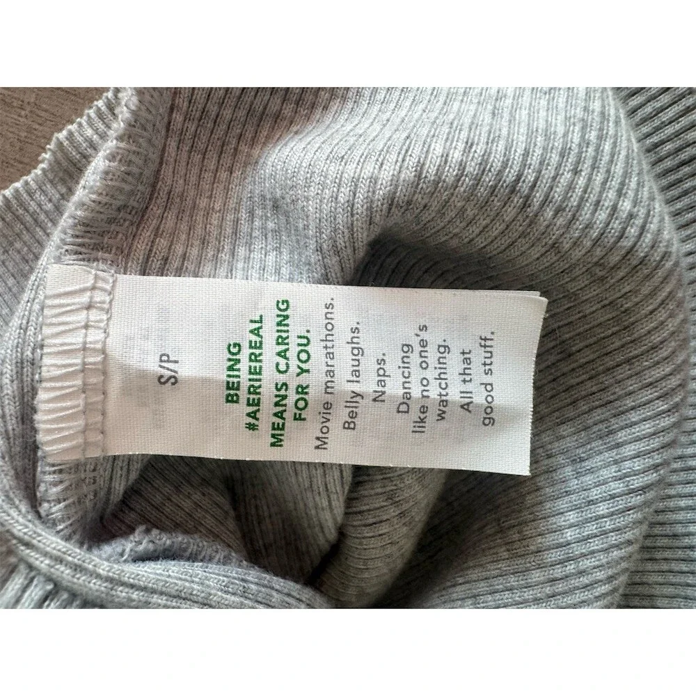 Aerie | Ribbed Cropped Tank Top | Heather Gray |Size Small - Picture 6 of 7